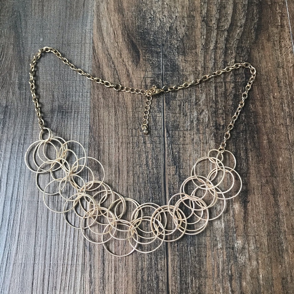 Francesca’s Gold necklace with interlooped circles